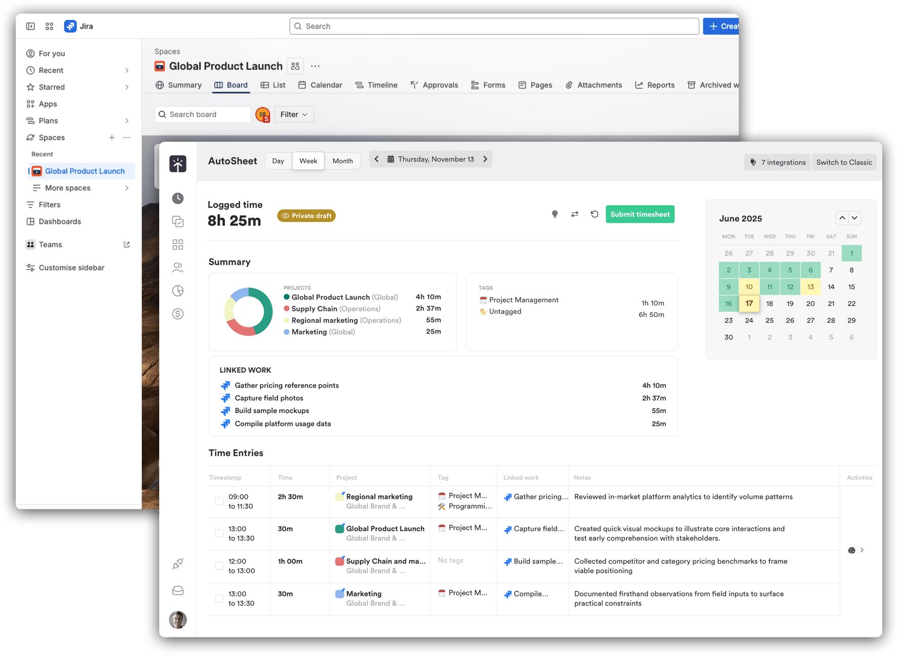 Jira home to AutoSheet 1-1